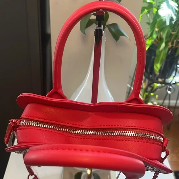 Betsey Johnson Heart Crossbody Red Purse w/ Rhinestones COLOVY-R NWT - Picture 9 of 17